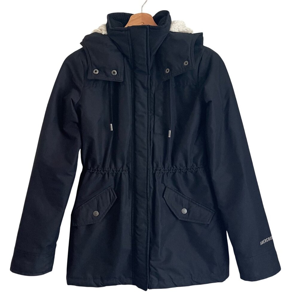 Abercrombie Women All Season Weather Warrior Hooded Sherpa Lined Parka Size XXS